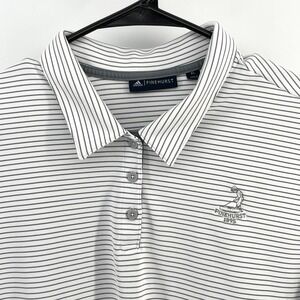 Adidas Pinehurst Golf Polo Shirt Womens XL White Black Stripe Short Sleeve